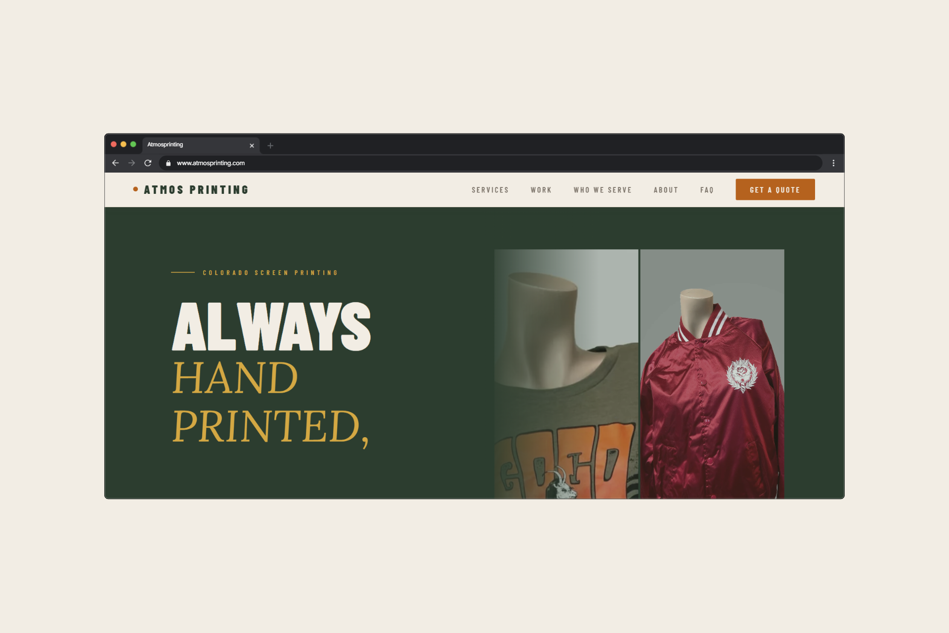 Atmos Printing website